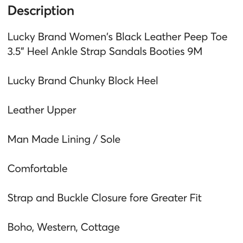 Lucky Brand Black Leather Women's Heeled Sandals - Picture 9 of 9